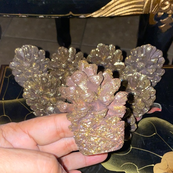 BX40 Vintage Gorgeous Set Of 10 Pinecone Napkin Rings - Picture 3 of 9